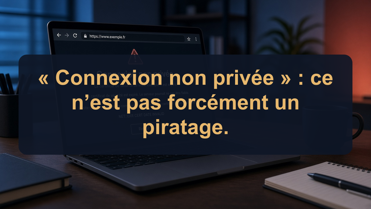 Avertissement de certificat dans un navigateur